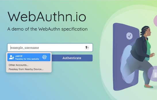 Macbook Pro/Mac OS/Safariの場合:サービスに戻る際には、そのサービス用のパスキーが端末上で検出されて表示されるので、ユーザーは生体情報を提供するだけでロックを解除することができます