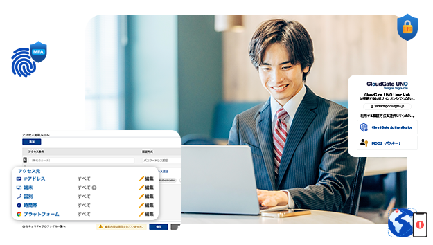 Windowsへの二要素認証ソリューション - PCログインからクラウドまで、セキュリティキー 1本で実現する強固な二要素認証  | YubiPlus x CloudGate UNO